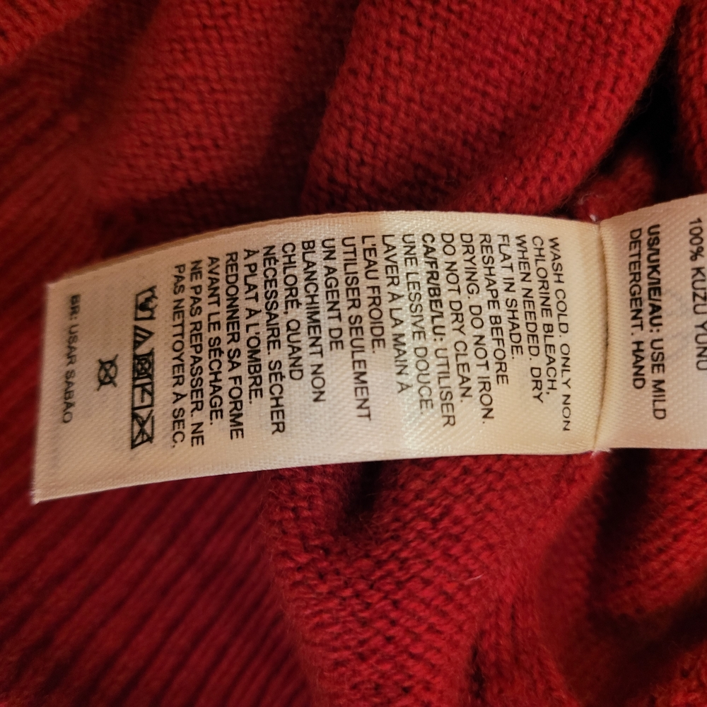 Goodthreads Men's Crewneck Sweater in Deep Red 100% Lambswool-Sz M - Picture 5 of 8